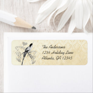 Enchanted Forest Love Bird Wedding Label