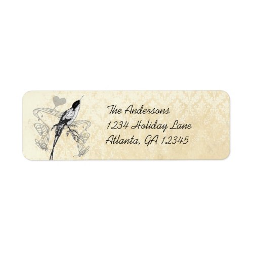 Enchanted Forest Love Bird Wedding Label