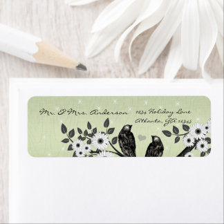 Enchanted Forest Love Bird Wedding Label