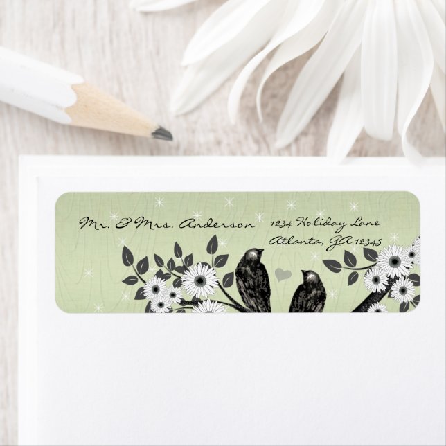 Enchanted Forest Love Bird Wedding Label (Insitu)
