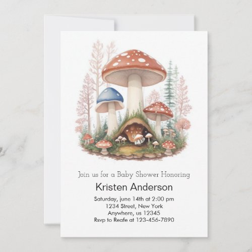 Enchanted Forest Magic Girl Baby Shower Invitation