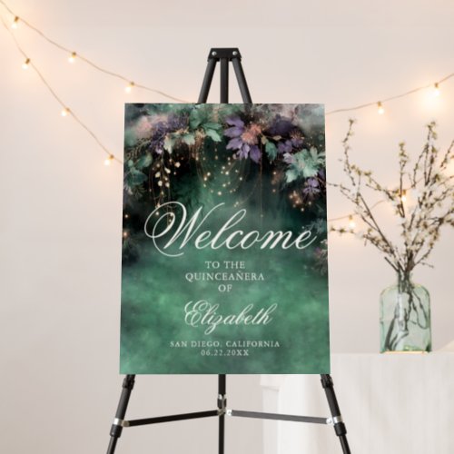 Enchanted Forest Magic Green Lavender Quinceanera Foam Board