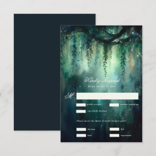Enchanted Forest Magical Fairy Lights Wedding RSVP Card