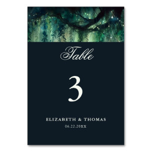 Enchanted Forest Magical Garden Elegant Wedding Table Number
