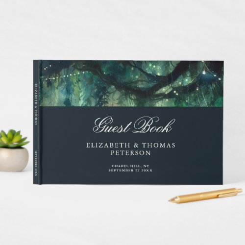 Enchanted Forest Magical Garden Emerald Wedding Guest Book