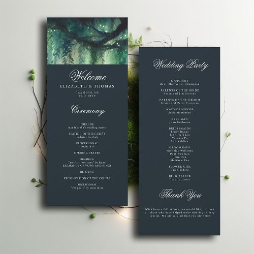 Enchanted Forest Magical Vines Wedding Program