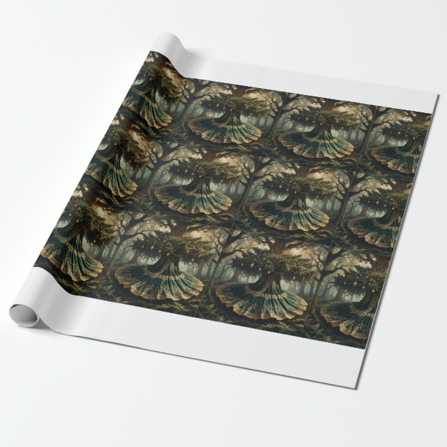Enchanted Forest Matte Wrapping Paper (Unrolled)