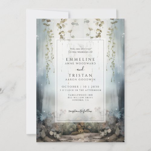Enchanted Forest Mist Fantasy Wedding Invitation