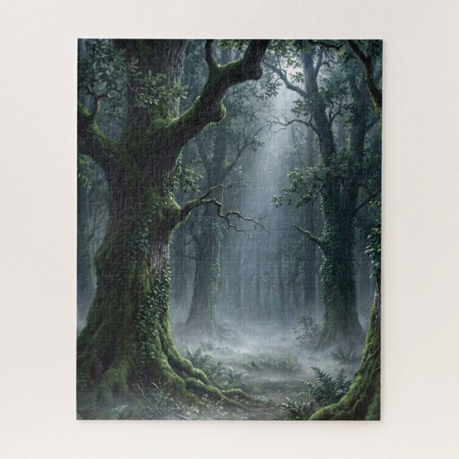 Enchanted Forest | Misty Woodland Fantasy Puzzle (Vertical)