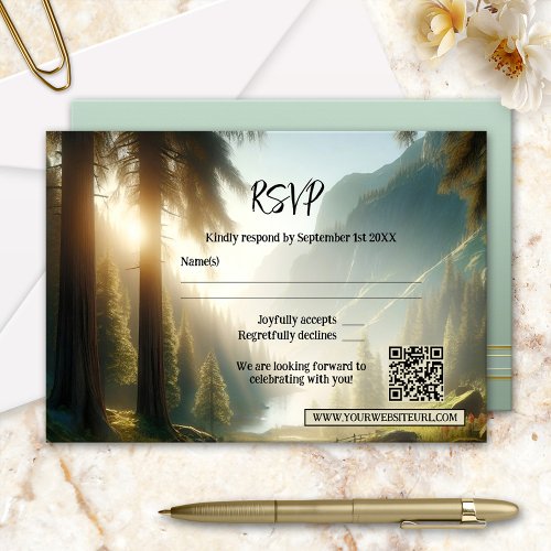Enchanted Forest Mountain Wedding  RSVP Card