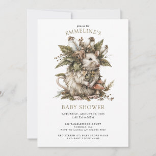 Enchanted Forest Mouse Baby Shower Invitation
