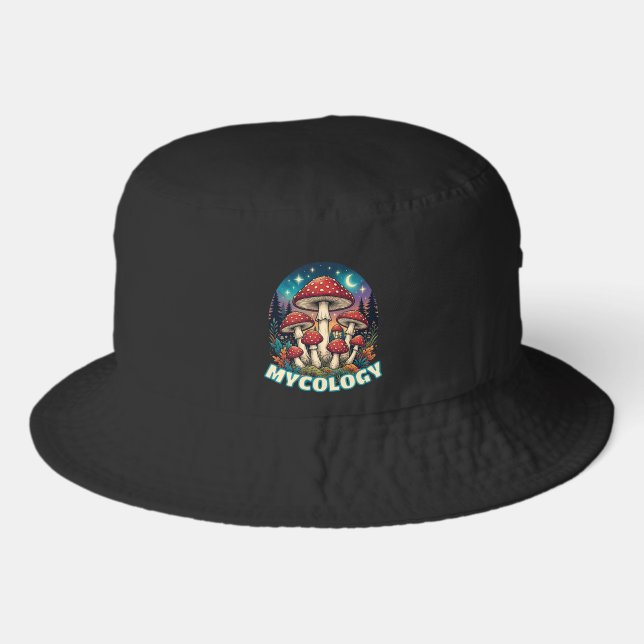 Enchanted Forest Mushroom Art Bucket Hat (Front)