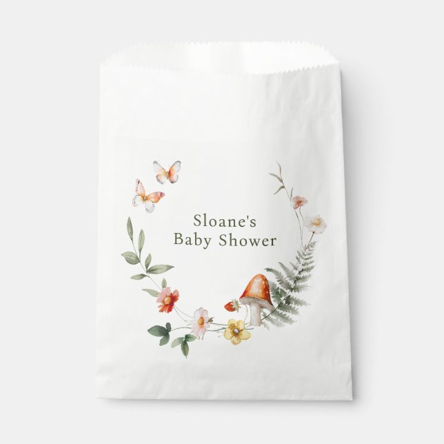 Enchanted Forest Mushroom Baby Shower Favor Bag (Front)