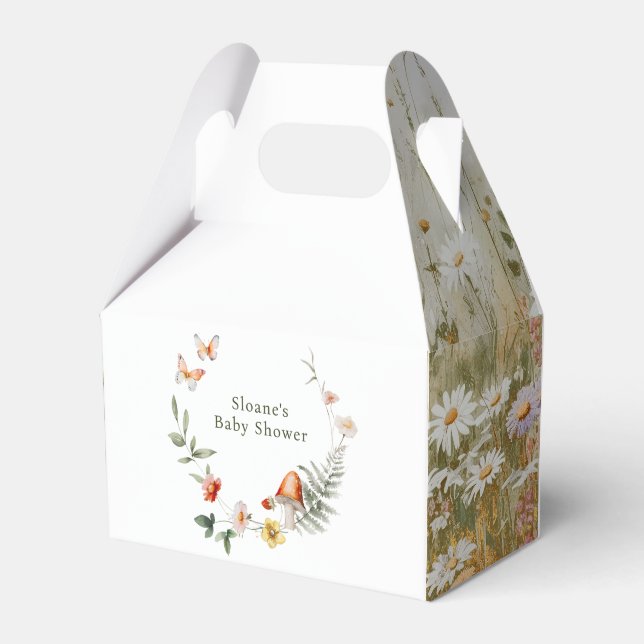 Enchanted Forest Mushroom Baby Shower Favor Boxes (Front Side)