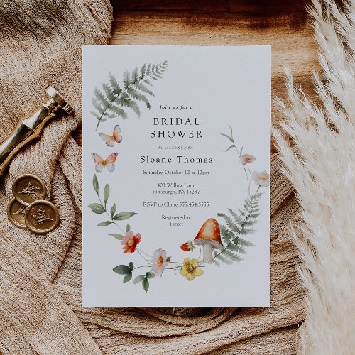 Enchanted Forest Mushroom Bridal Shower  Invitation