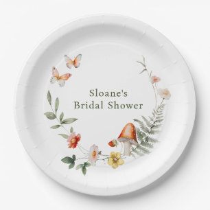 Enchanted Forest Mushroom Bridal Shower Paper Plates
