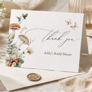 Enchanted Forest Mushroom Bridal Shower Thank You Card