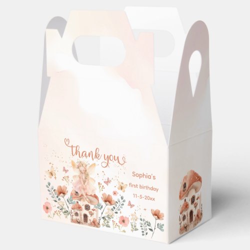 Enchanted Forest Mushroom Girls First Birthday Favor Boxes