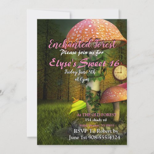 Enchanted Forest Mushroom Invitation