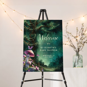 Enchanted Forest Mushrooms Baby Shower Welcome Foam Board