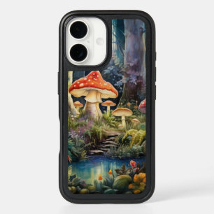 Enchanted Forest Mushrooms by Moonlit Pond iPhone 16 Case