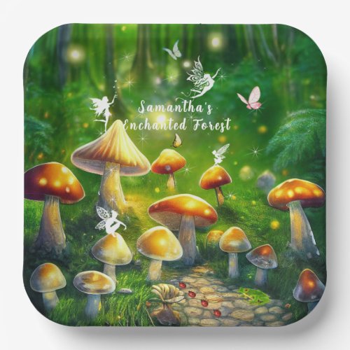  Enchanted Forest Mushrooms Fairies Ladybugs Paper Plates
