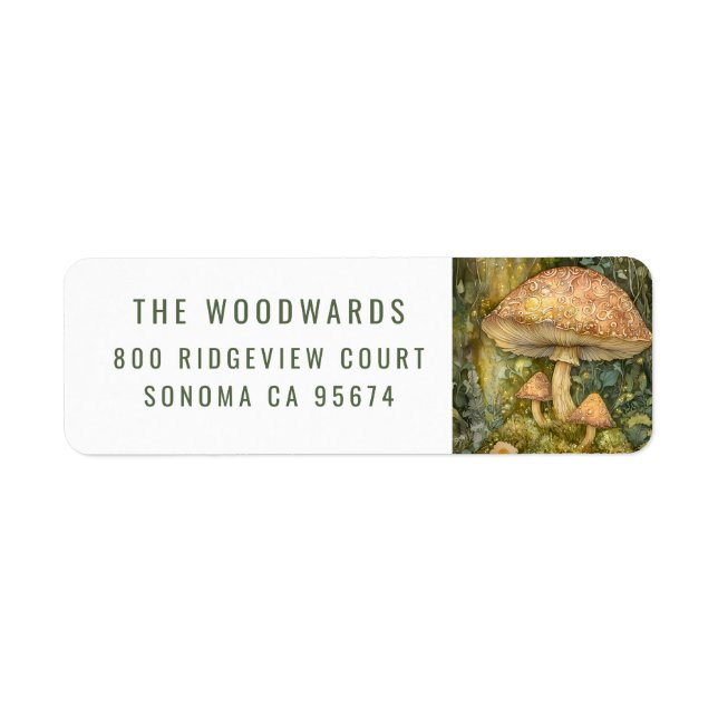 Enchanted Forest Mushrooms Label (Front)