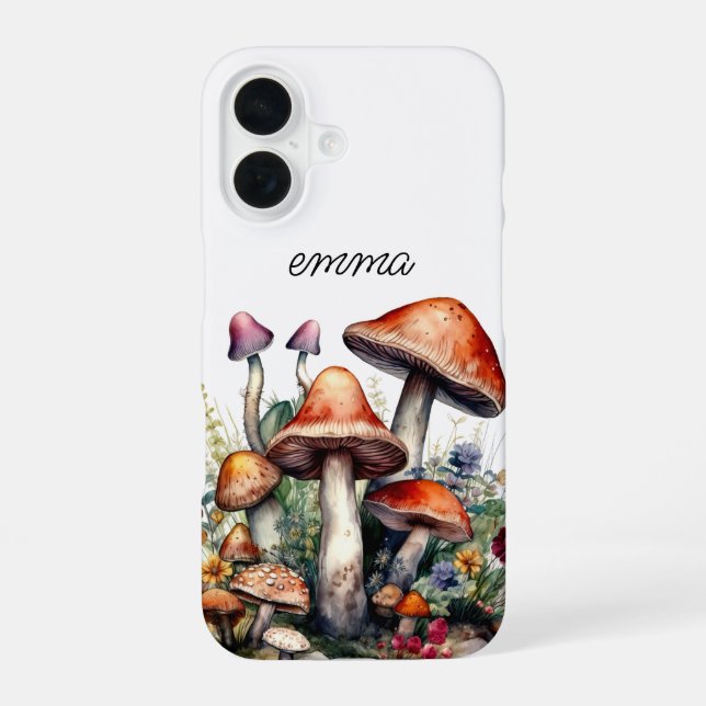 Enchanted Forest Mushrooms Personalized  Iphone Case (Back)