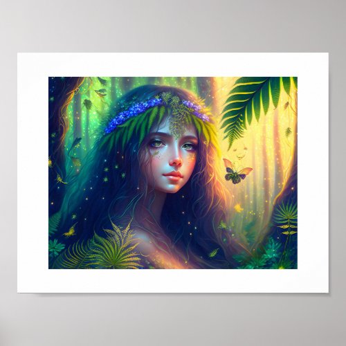 Enchanted Forest Nymph Digital Art Poster