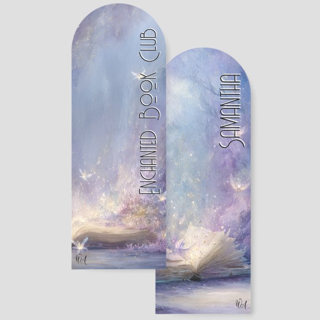 Enchanted Forest of Fireflies & Books Bookmarks (Front & Back)