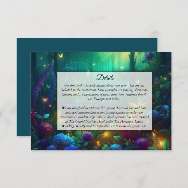 Enchanted Forest of Radiant Jewels Enclosure Card (Front/Back)