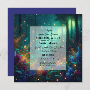 Enchanted Forest of Radiant Jewels Wedding Invitation