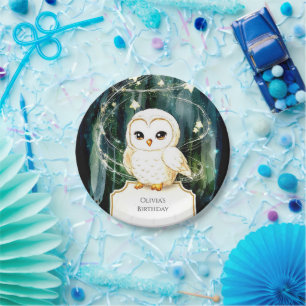 Enchanted Forest Owl Birthday Paper Plates