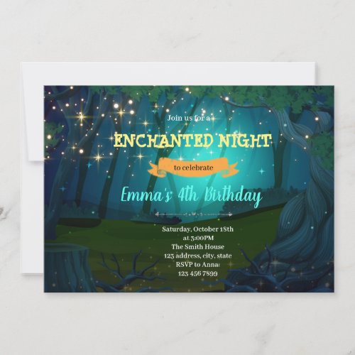 Enchanted forest party invitation