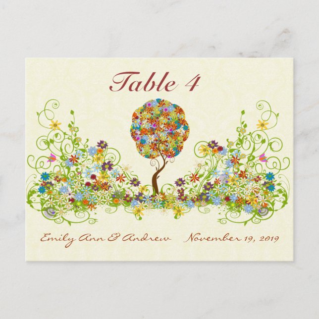 Enchanted Forest Patchwork Fairytale Table Number  (Front)