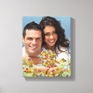 Enchanted Forest Patchwork Floral Fairy Tale Tree Canvas Print