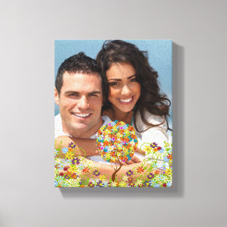 Enchanted Forest Patchwork Floral Fairy Tale Tree Canvas Print