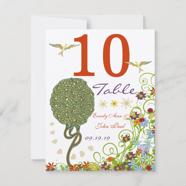 Enchanted Forest Patchwork Floral Fairy Tale Tree Invitation (Front)
