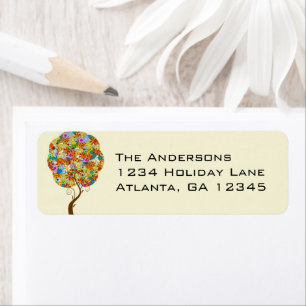 Enchanted Forest Patchwork Floral Fairy Tale Tree Label