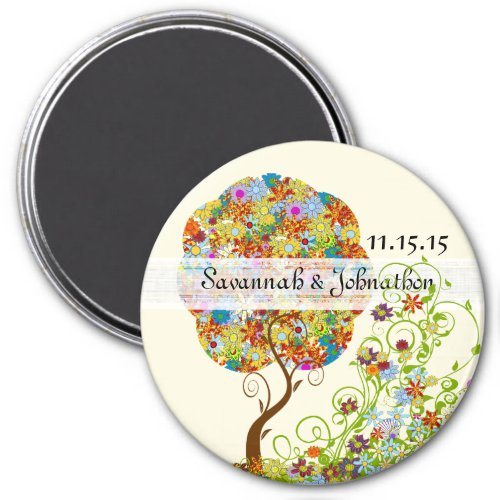 Enchanted Forest Patchwork Floral Fairy Tale Tree Magnet