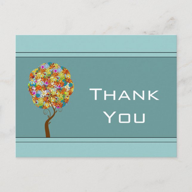 Enchanted Forest Patchwork Floral Fairy Tale Tree Postcard (Front)