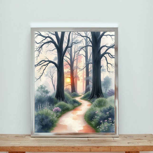 Enchanted Forest Path at Sunset Poster (Creator Uploaded)
