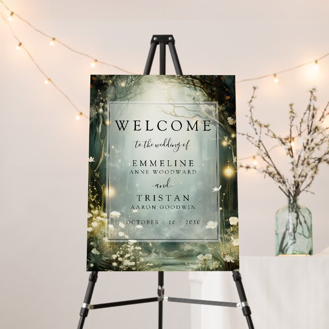 Enchanted Forest Path Of Flowers Wedding Welcome Foam Board (In Situ (Stand))
