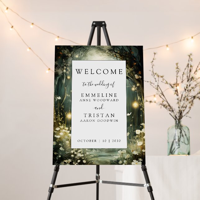 Enchanted Forest Path Of Flowers Wedding Welcome Foam Board (In Situ (Stand))
