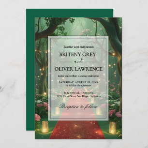 Enchanted Forest Path of Magical flower wedding    Invitation