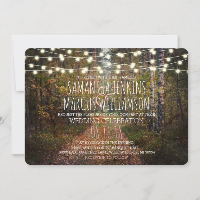Enchanted Forest Path Wedding Celebration Invitation (Front)