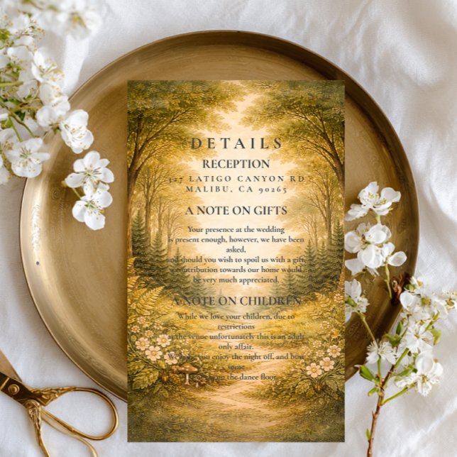 Enchanted Forest Path Wedding Enclosure Card (Creator Uploaded)