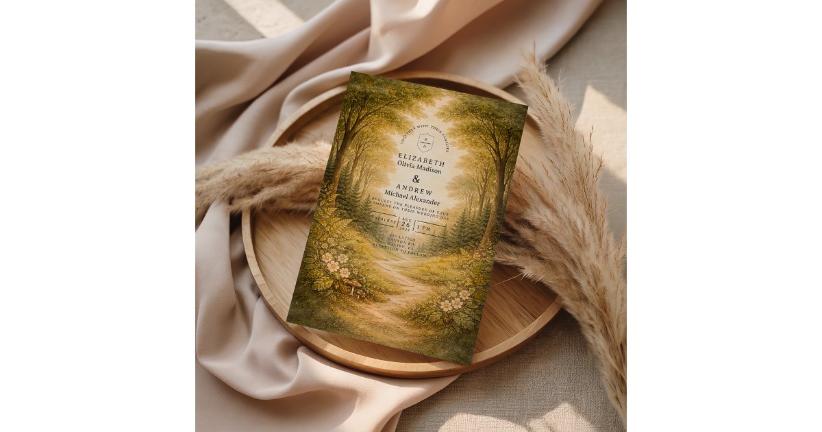 Tree Path Invitation Enchanted Forest Path Wedding Invitation | Zazzle