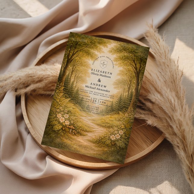 Enchanted Forest Path Wedding Invitation (Creator Uploaded)