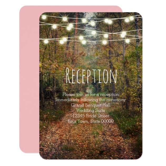 Enchanted Forest Path Wedding Reception Info Card